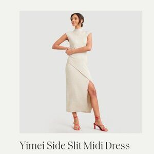 Yimei Side Skit Midi Dress